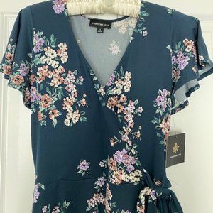 FORTUNE + IVY Irene Faux Wrap Brushed Knit Maxi Dress